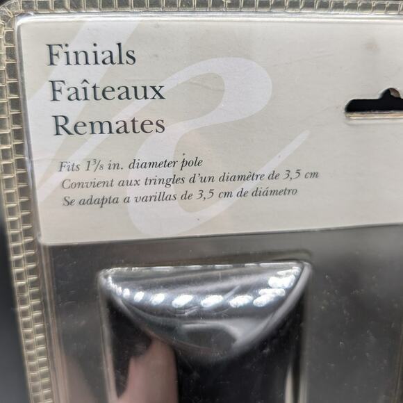 Vintage Black Curtain Rod Finials Kirsch New old stock Black Screw on  1 3/8" - Picture 5 of 9